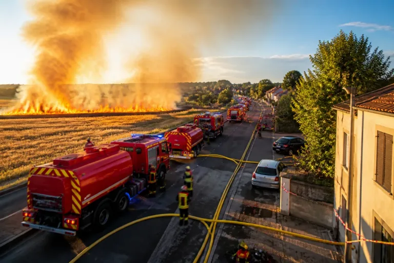 Buchères : un champ prend feu l’après-midi, plusieurs habitations évacuées