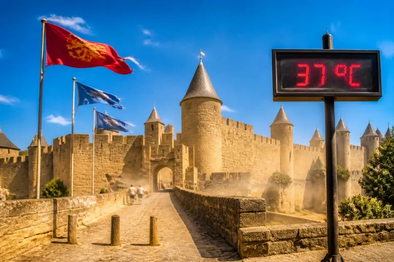 Canicule attendue à Carcassonne dimanche 5 juillet : jusqu'à 37 °C et vent soutenu