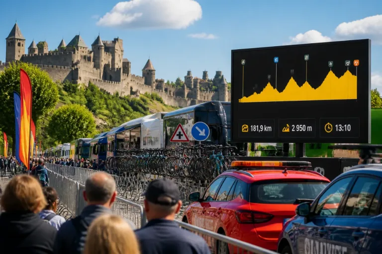 Carcassonne : la 4e étape du Tour de France 2026 détaille parcours, cols et horaires
