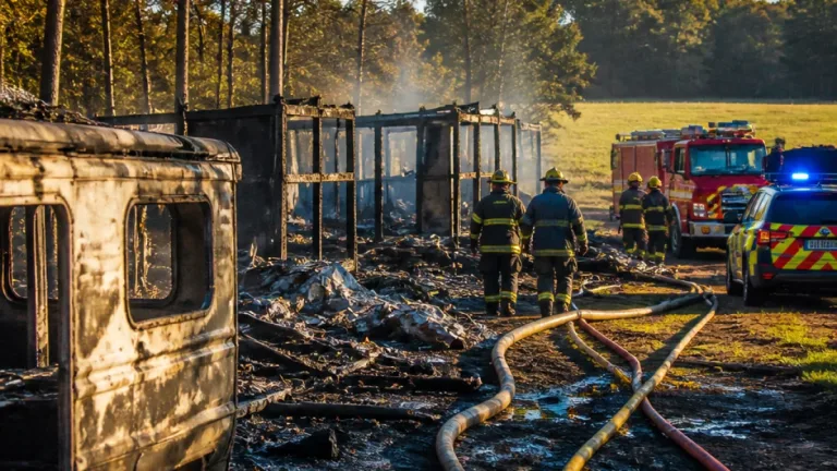 Castres-Gironde : trois caravanes détruites, 5 000 m² brûlés dans un camp de voyageurs