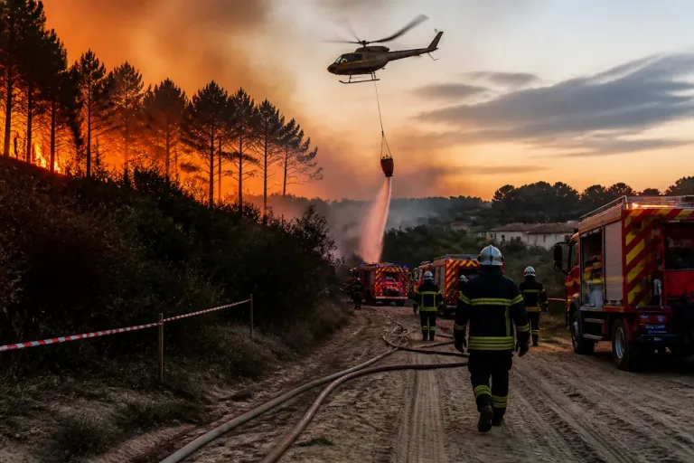 Cercoux: l’hélicoptère bombardier d’eau mobilisé pour un feu de pins, deux hectares touchés