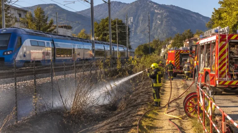 Chambéry : feu en bordure de voies à La Ravoire, circulation ferroviaire fortement perturbée