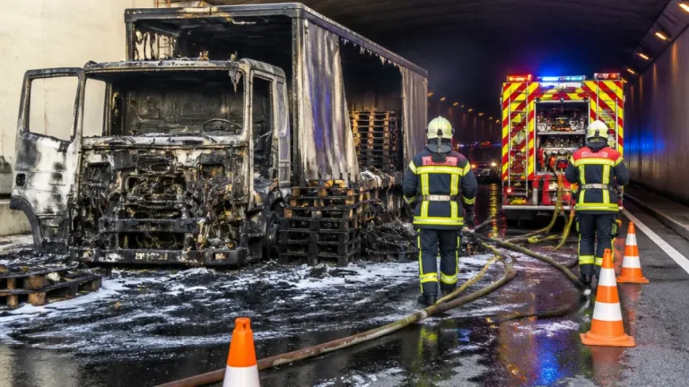 Chambéry : un poids lourd en feu dans le tunnel des Monts, la VRU coupée une demi-heure