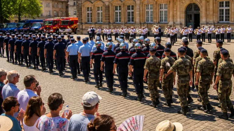 Charleville-Mézières : le 14‑Juillet célébré sous une forte chaleur sur la place de l’Hôtel‑de‑Ville