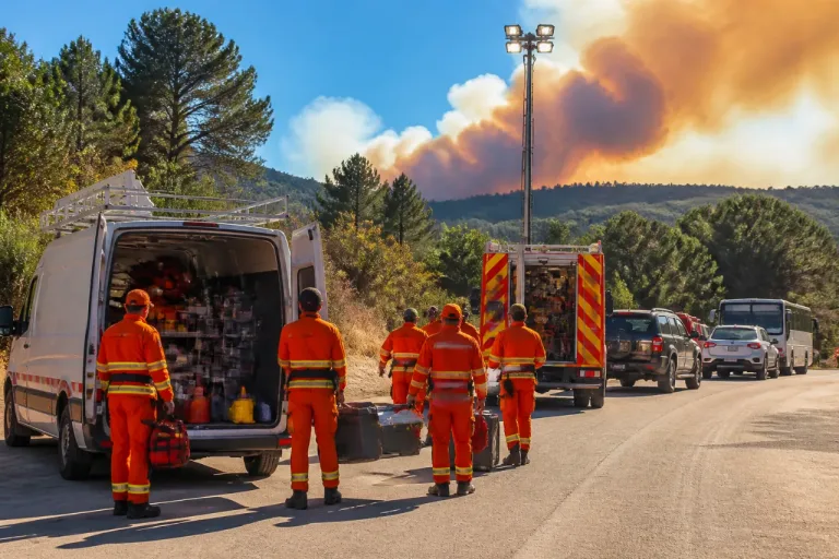 Cinq pompiers de la Vendée partis en renfort pour l’incendie géant des Pyrénées-Orientales