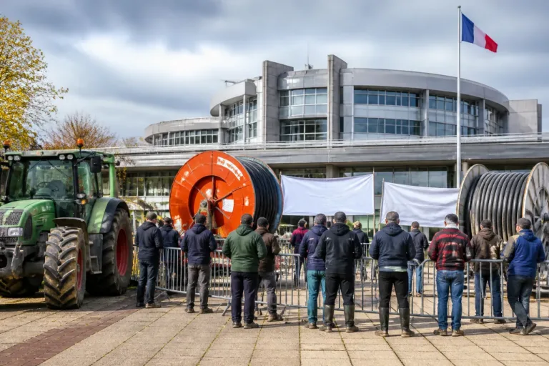 Clermont-Ferrand: des agriculteurs pressent la gestion de l’eau devant le conseil régional