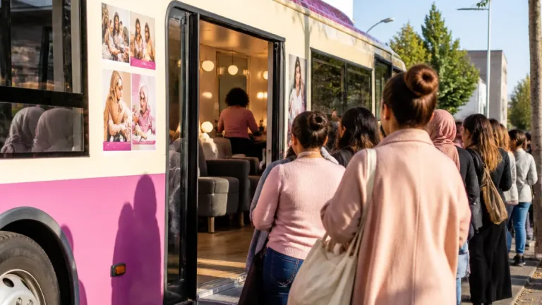 Clermont-Ferrand : le bus de la Fondation L’Oréal apporte soins et lien social aux quartiers