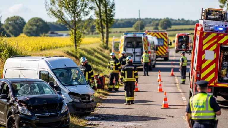 Collision sur la D17 au Gault‑Saint‑Denis : cinq personnes hospitalisées