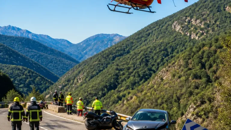 Collision sur la RD66 à Thuès-Entre-Valls : une motarde blessée évacuée par hélicoptère