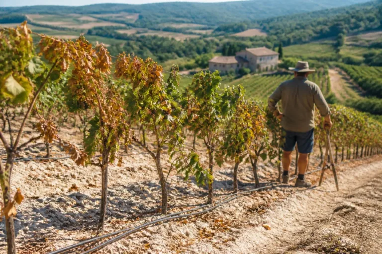 Dans le Lot, un vigneron de Bélaye voit son vignoble mis à l'épreuve par la canicule et le manque d'eau