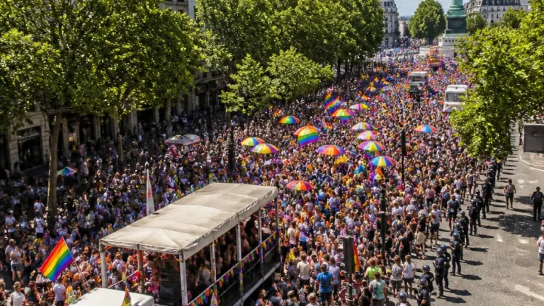 Des dizaines de milliers de personnes défilent pour les droits LGBT+ à Paris, sous tension électorale