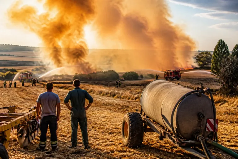 Deux importants incendies mobilisent pompiers et agriculteurs dans le nord de l’Indre
