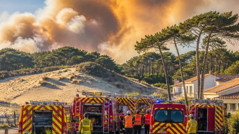 Dix-huit pompiers mosellans et cinq véhicules envoyés en renfort contre l’incendie de Gironde