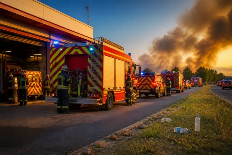 Dix pompiers et des engins de la Mayenne envoyés en renfort face au violent incendie des Aspres