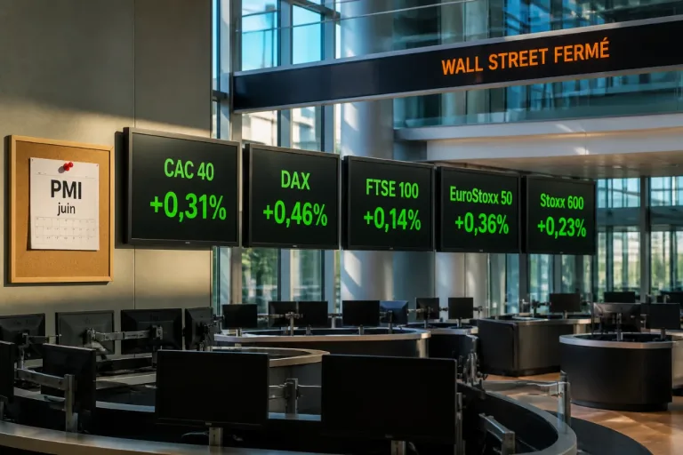 Bourses européennes: légère hausse attendue, séance guidée par les PMI et sans Wall Street