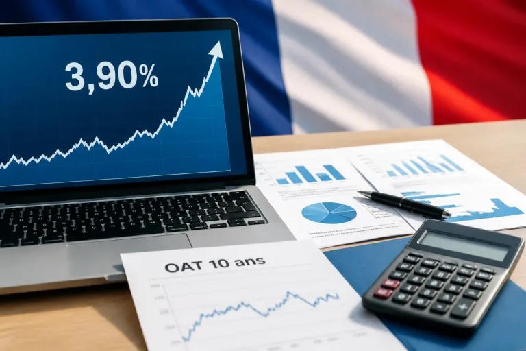 Le taux français à 10 ans franchit 3,90 %, plus haut niveau depuis 2009