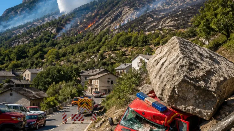 Feu dans le Bois Noir : près de 130 ha brûlés, hameau évacué et pistes fermées