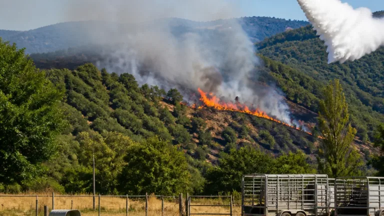 Feu de Bordes-Uchentein : un front actif d b9un kilomètre, e9vacuations et troupeaux déplacés
