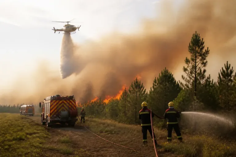 Feu de forêt à Cercoux : 62 pompiers et un hélicoptère mobilisés, la propagation stoppée