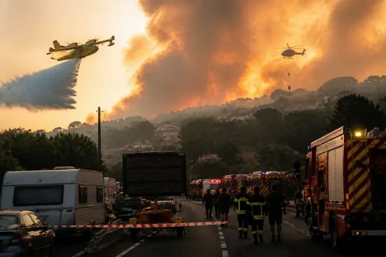 Feu de forêt à Fréjus: 2 200 évacués, gros moyens aériens et terrestres mobilisés