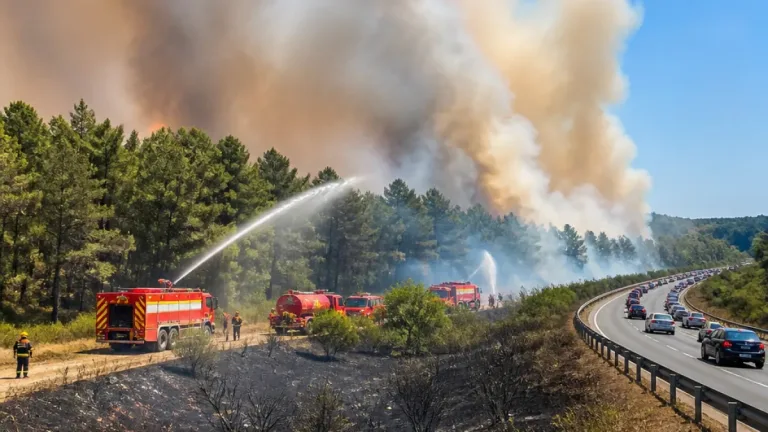 Feu de forêt à Jazeneuil : l'incendie a mobilisé de nombreux pompiers et menacé l'A10