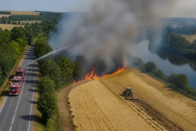 Feu de végétation à Château-Guibert: cinq hectares brûlés, 46 pompiers mobilisés