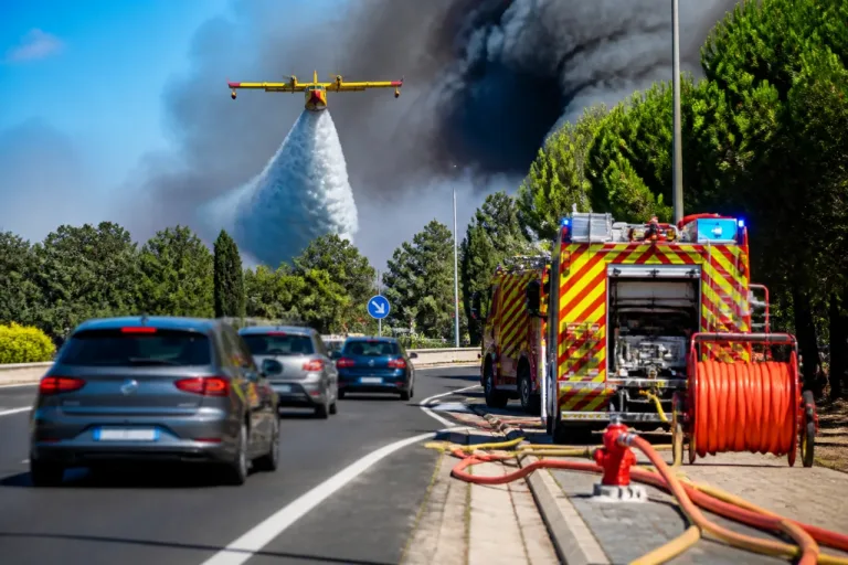 Feu en cours à Villeneuve-lès-Béziers : largages aériens et consignes de prudence