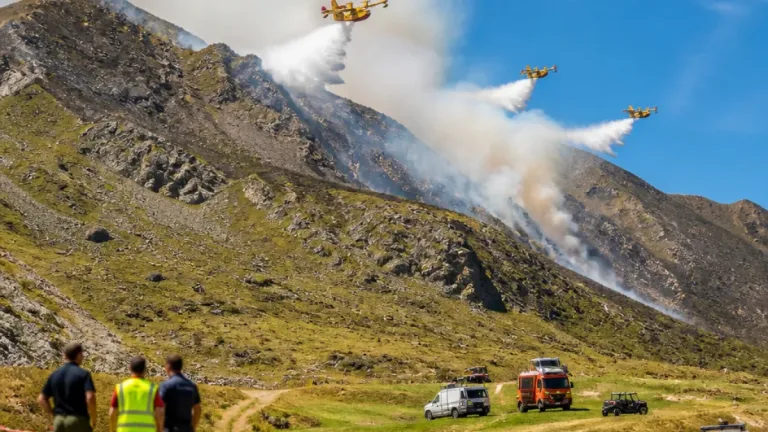 Feu en haute montagne à Bordes-Uchentein : 70 ha brûlés, lutte aérienne intensive