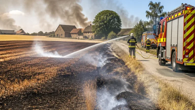 Feu majeur à Chevresis-Monceau : 22 hectares et 300 bottes de paille détruits