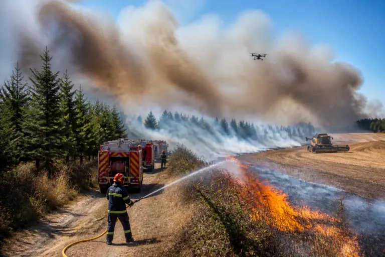 Feux en Châtaigneraie : près de 15 hectares brûlés, 60 pompiers mobilisés