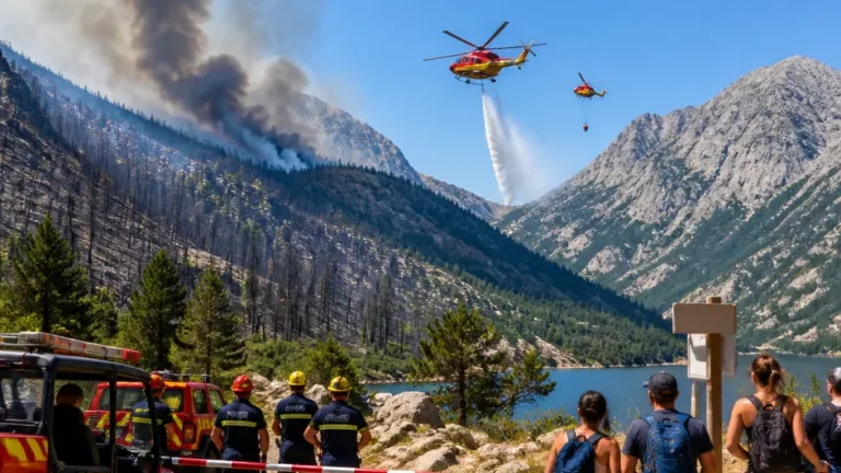 Feux en Haute-Corse : renforts arrivés, plus de 170 hectares parcourus et fermetures sur le GR20