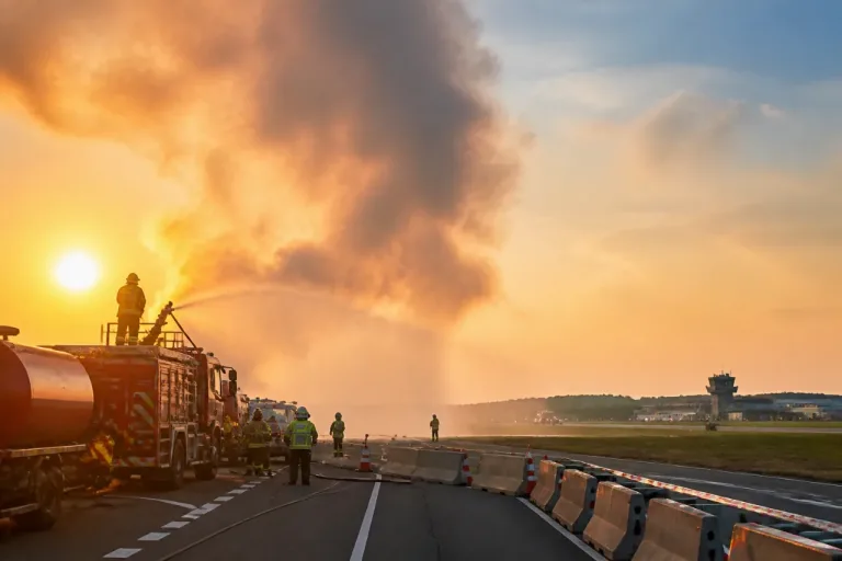 Feux près des pistes de Toulouse‑Blagnac : la route Blagnac‑Cornebarrieu coupée, pompiers mobilisés