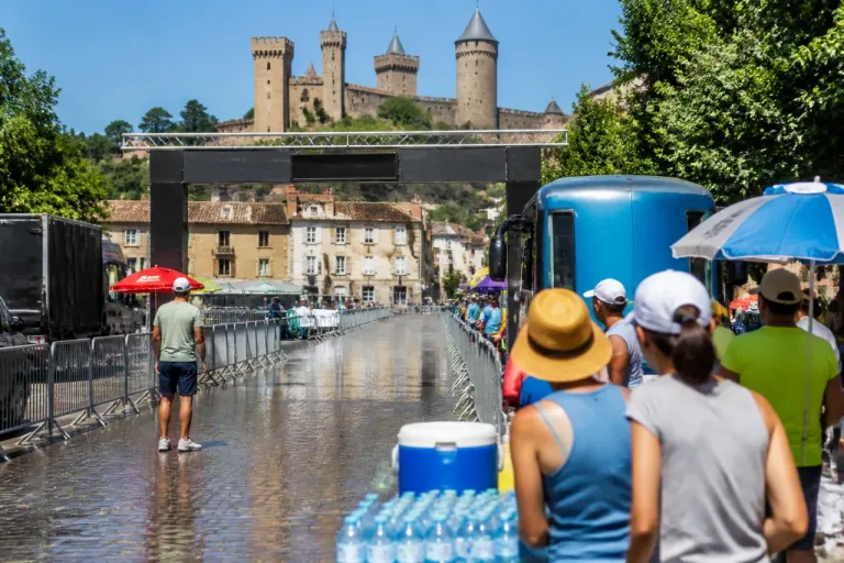 Foix attend le peloton du Tour sous une canicule annoncée, arrivée prévue en fin d'après‑midi
