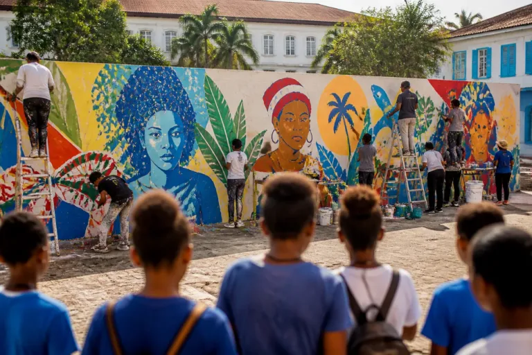 Fort-de-France : des CM2 transforment un mur d'école en hommage à l'héritage haïtien