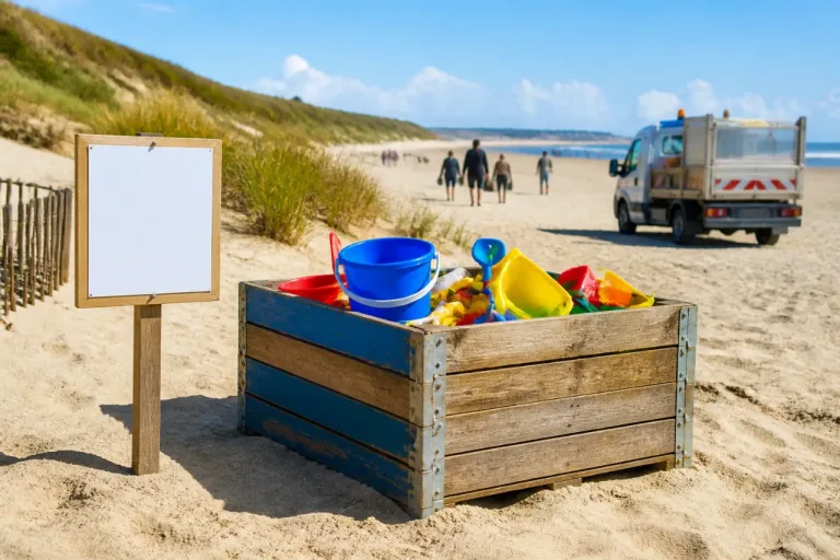 Fort-Mahon-Plage installe un bac à jouets sur la plage pour encourager le réemploi