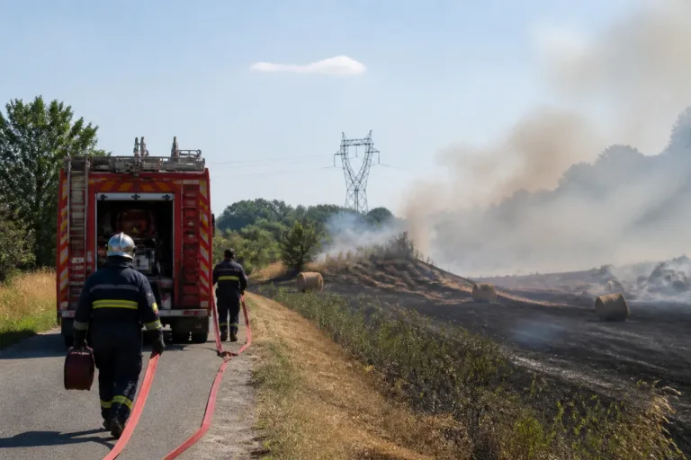 Fortes chaleurs en Dordogne : série de feux en une journée, plusieurs hectares touchés