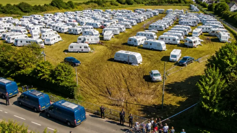 Guérande : près de 280 caravanes installées illégalement sur un terrain communal