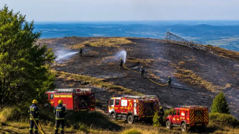 Guéret : feux de végétation sur les hauteurs du Puy de Gaudy et à Bonnat
