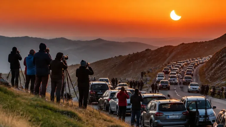 Haute-Corse : le spectacle de l’éclipse entre embouteillages et regards levés au col de Teghime