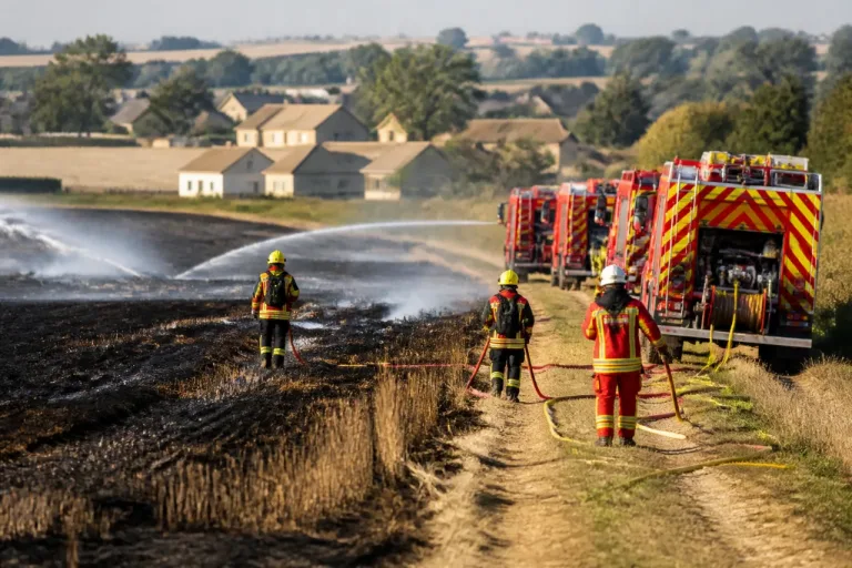 Important feu de chaume près de Bouqueval : 15 hectares brûlés, l'incendie maîtrisé mais pas éteint