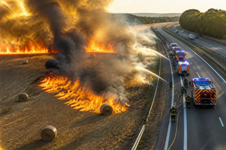 Important feu de végétation près de l'A11 : plusieurs dizaines de pompiers engagés à Champtocé-sur-Loire