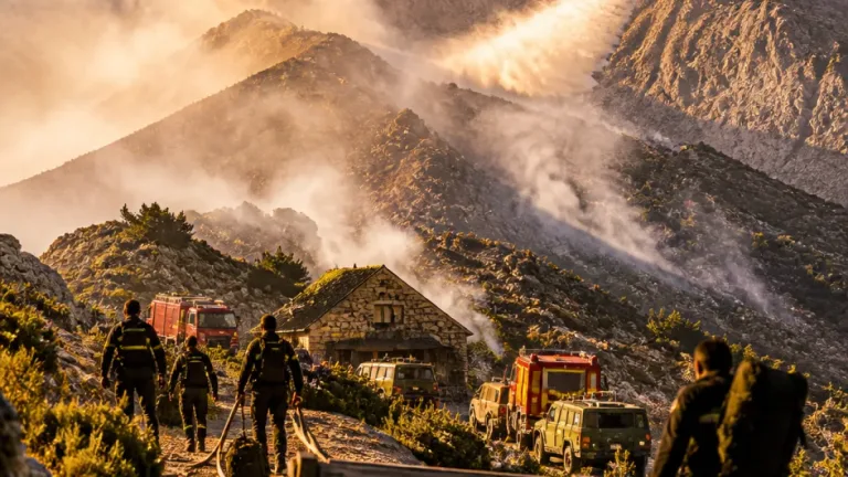 Incendie à Albertacce : 150 ha brûlés, le GR20 fermé et un refuge évacué