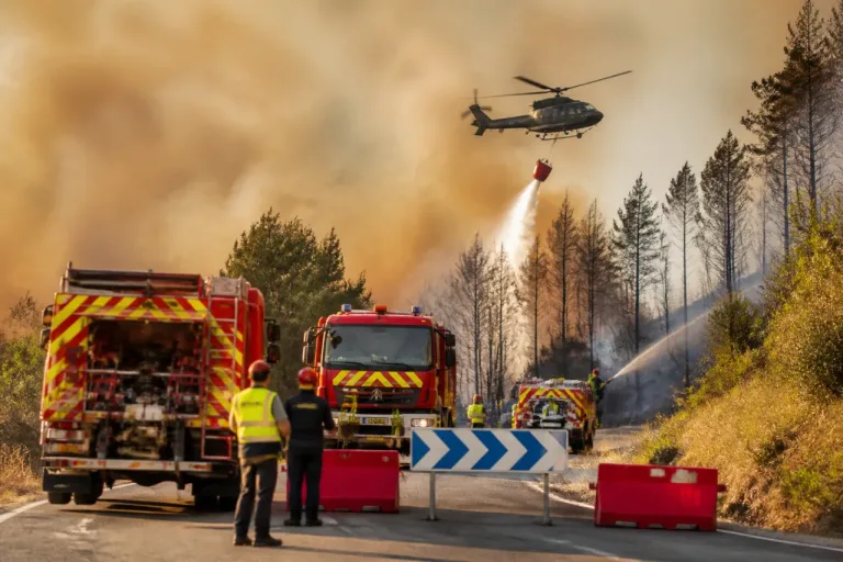 Incendie à Arcambal : près de Cahors, plus de 200 pompiers mobilisés et des routes coupées