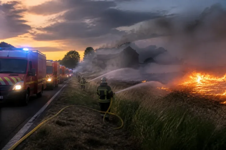 Incendie à Chadeleuf: intervention massive des pompiers, une ferme préservée
