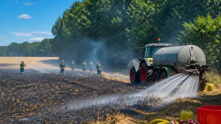 Incendie à Cunelières : un champ de blé de 1,5 ha maîtrisé grâce à l'aide d'un agriculteur