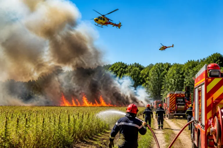 Incendie à Estandeuil : 20 hectares brûlés, 90 pompiers sur le front