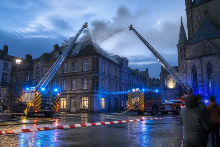 Incendie à Flers centre : 17 pompiers mobilisés place Saint‑Jean, secteur à éviter
