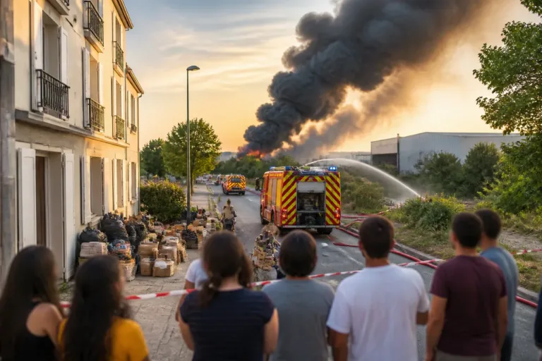 Incendie à Fresnes : des maisons évacuées, la population dans l'attente