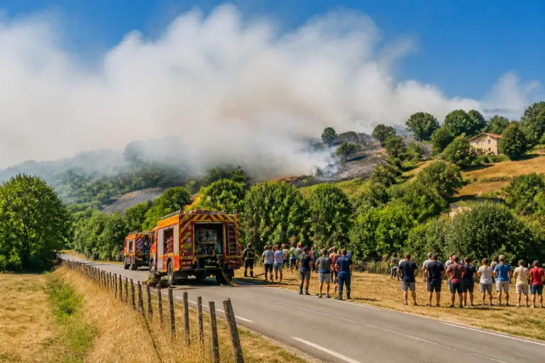 Incendie à Montaigut‑en‑Combraille : une vingtaine de personnes évacuées, la D13 coupée