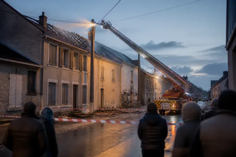 Incendie à Vauvillers : toiture ravagée, trois logements évacués, relogement organisé